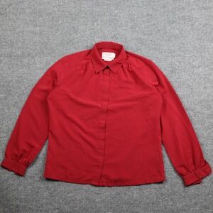 Vintage Pendleton Country Sophisticate Shirt Womens Petite 10 Red Collared 80s